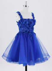 Ball-Gown/Princess Short Homecoming Dress With 3D Floral