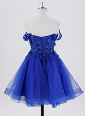 Ball-Gown/Princess Short Homecoming Dress With 3D Floral