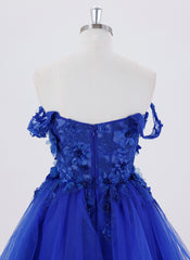 Ball-Gown/Princess Short Homecoming Dress With 3D Floral