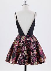 Ball-Gown/Princess Spaghetti Straps Short Jacquard Homecoming Dress