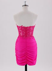 Sheath/Column Sleeveless Short Jersey Homecoming Dress With Appliques Lace