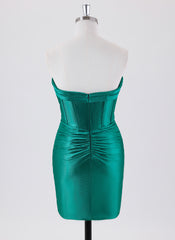 Sheath/Column Sleeveless Short Jersey Homecoming Dress With Pleated