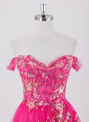 Ball-Gown/Princess Short Tulle Homecoming Dress With Sequins