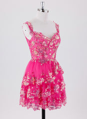 Ball-Gown/Princess Short Tulle Homecoming Dress With Sequins