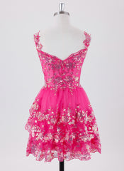 Ball-Gown/Princess Short Tulle Homecoming Dress With Sequins