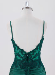 Sheath/Column Short Jersey Homecoming Dress With Appliques Lace