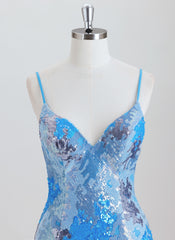 Sheath Spaghetti Straps Short Jacquard Homecoming Dress With Sequins