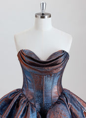 Ball-Gown/Princess Short Mettallic Homecoming Dress With Ruffle