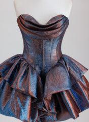 Ball-Gown/Princess Short Mettallic Homecoming Dress With Ruffle