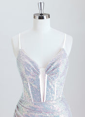 Sheath Short Sequin Homecoming Dress With Sequins