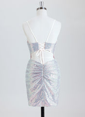 Sheath Short Sequin Homecoming Dress With Sequins