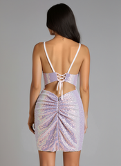 Sheath Short Sequin Homecoming Dress With Sequins