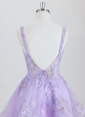 Ball-Gown/Princess Sleeveless Short Tulle Homecoming Dress With Appliques