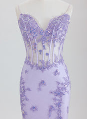 Sheath/Column Spaghetti Straps Short Lace Homecoming Dress With Appliques