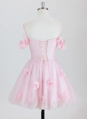 Ball-Gown/Princess  Short Tulle Homecoming Dress With 3D Floral