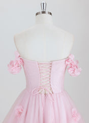 Ball-Gown/Princess  Short Tulle Homecoming Dress With 3D Floral