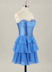 Ball-Gown/Princess Sleeveless Short Chiffon Homecoming Dress With Pleated