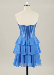 Ball-Gown/Princess Sleeveless Short Chiffon Homecoming Dress With Pleated