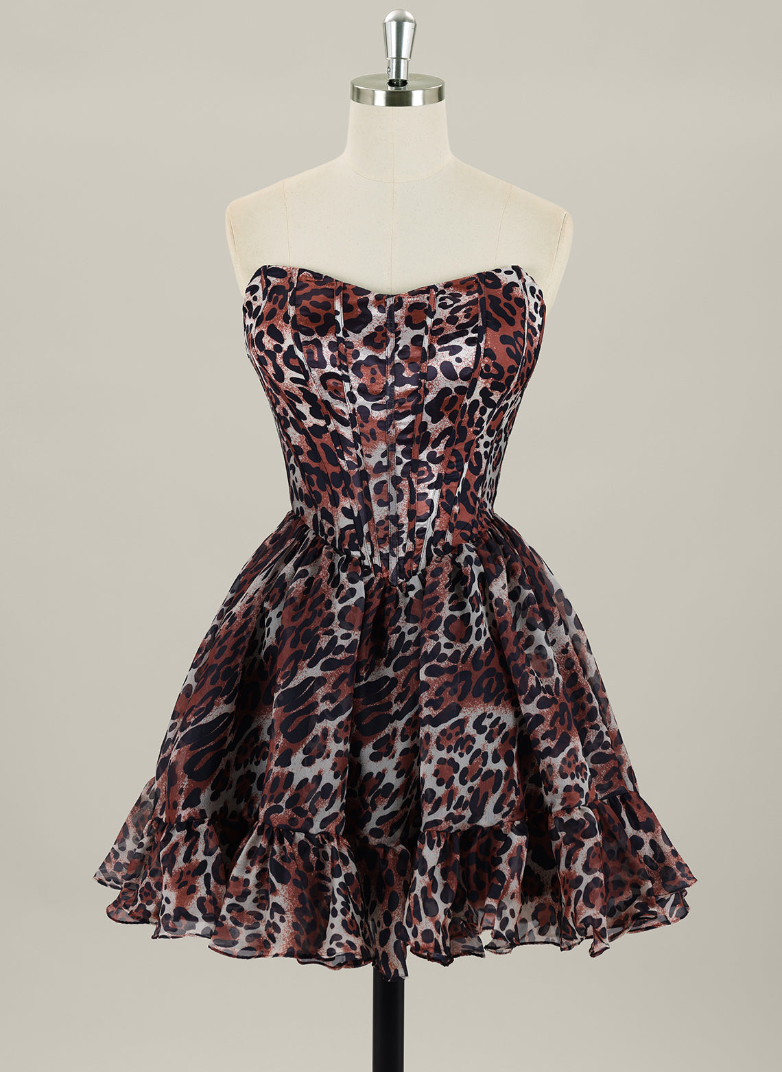 Ball-Gown/Princess  Short Organza Homecoming Dress With Ruffle