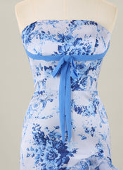 Sheath/Column Sleeveless Short Silky Satin Homecoming Dress With Ruffle