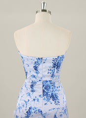 Sheath/Column Sleeveless Short Silky Satin Homecoming Dress With Ruffle