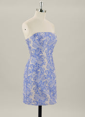 Sheath/Column Sleeveless Short Jacquard Homecoming Dress