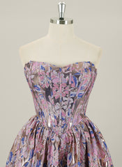 Ball-Gown/Princess Short Jacquard Homecoming Dress