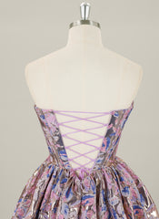 Ball-Gown/Princess Short Jacquard Homecoming Dress