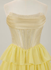 Ball-Gown/Princess Sleeveless Short Chiffon Homecoming Dress With Ruffle