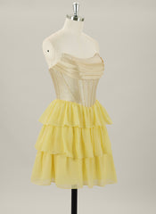 Ball-Gown/Princess Sleeveless Short Chiffon Homecoming Dress With Ruffle
