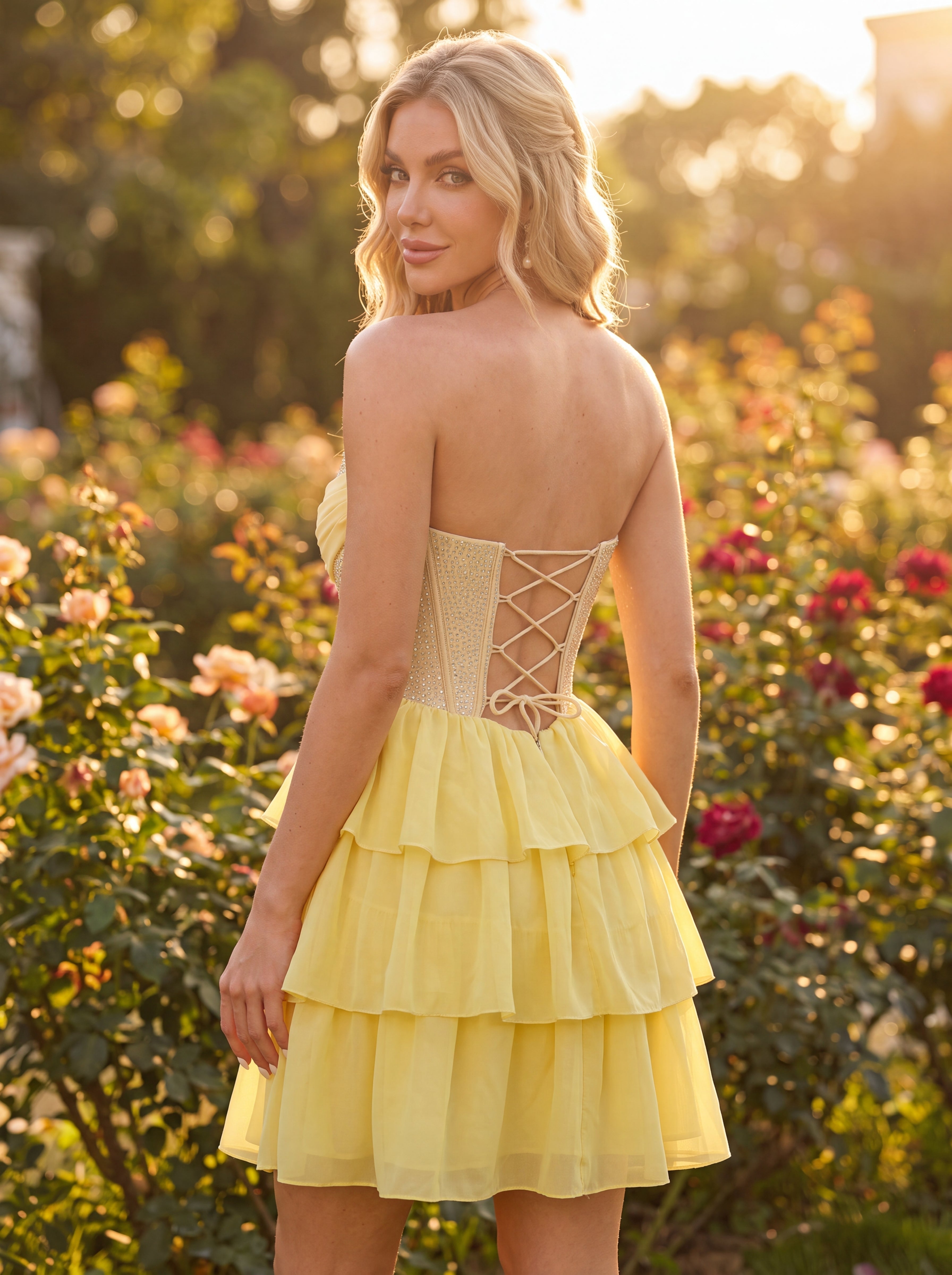 Ball-Gown/Princess Sleeveless Short Chiffon Homecoming Dress With Ruffle