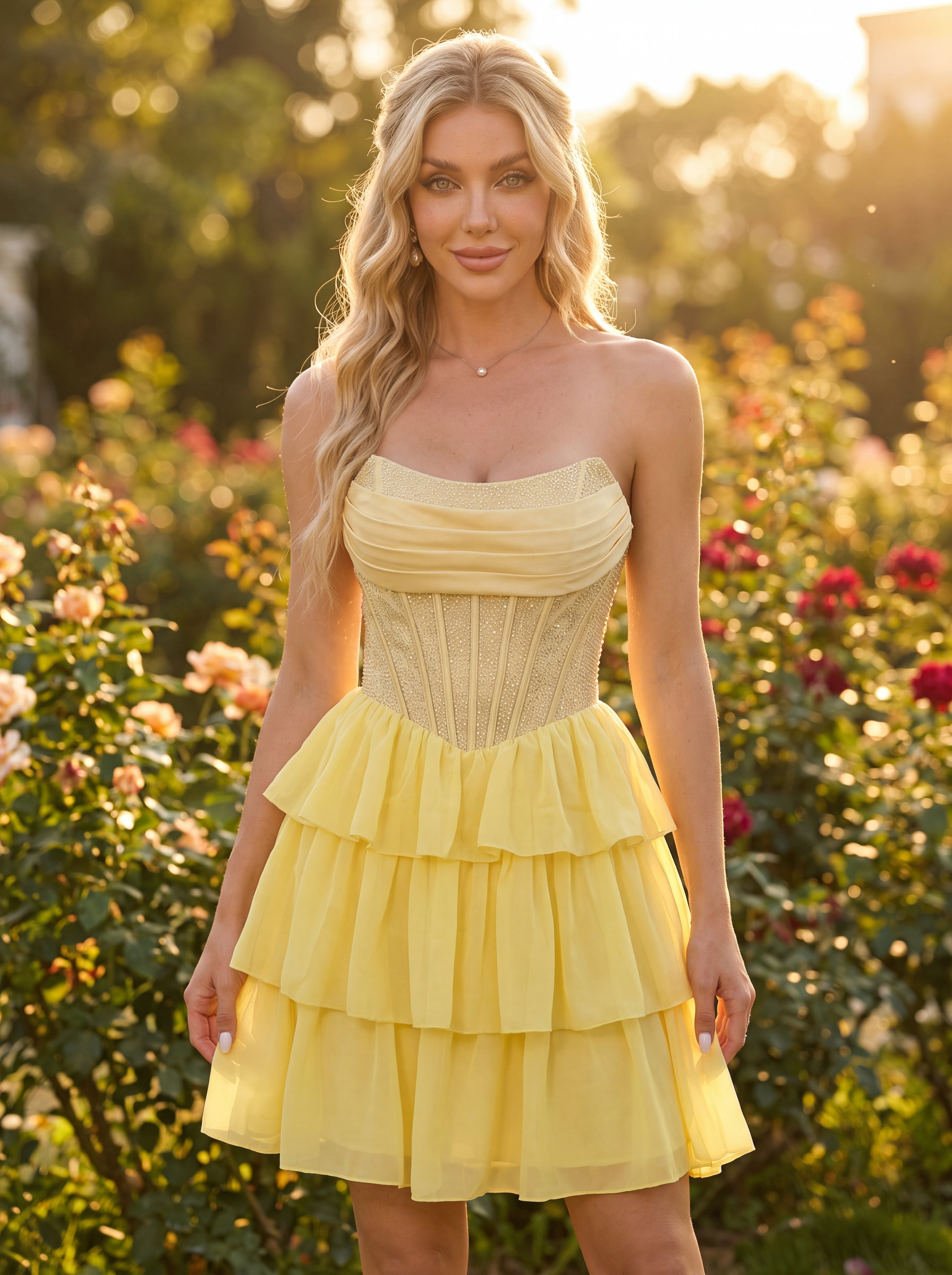 Ball-Gown/Princess Sleeveless Short Chiffon Homecoming Dress With Ruffle
