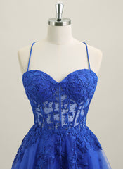 Ball-Gown/Princess Sleeveless Short Tulle Homecoming Dress With Rhinestone