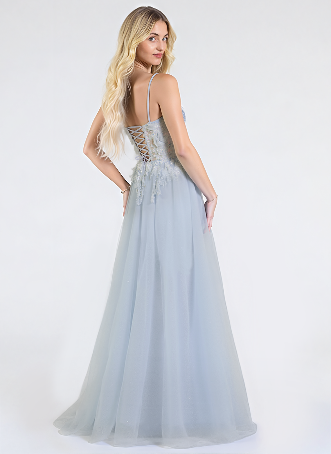 Ball-Gown/Princess V-Neck Floor-Length Jersey Maxi Dresses With Sequins 3D Floral