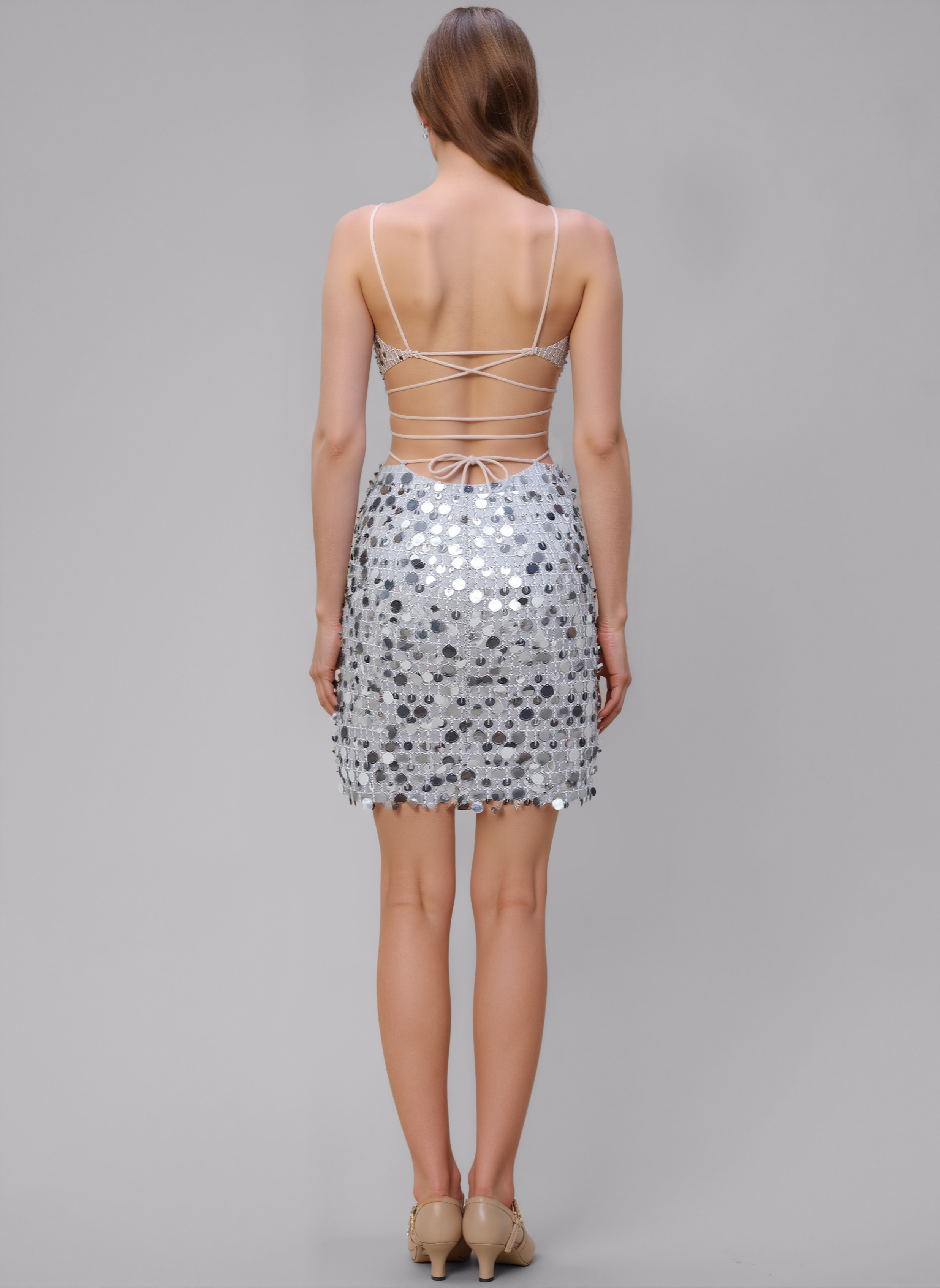 Sheath/Column V-Neck Short Sequin Mini Dress With Beading Sequins