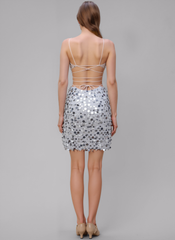 Sheath/Column V-Neck Short Sequin Mini Dress With Beading Sequins