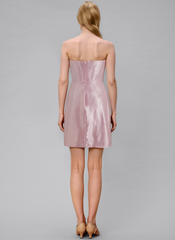 Bodycon Sweetheart Short Satin Mini Dress With Rhinestone