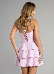 Ball-Gown/Princess Spaghetti Straps Short Satin Homecoming Dress With Pleated