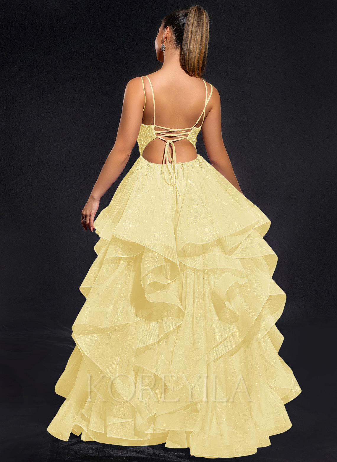 Ball-Gown/Princess Scoop Floor-Length Tulle Maxi Dresses With Rhinestone Beading