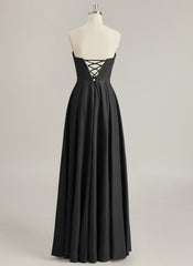 A-line Sweetheart Floor-Length Jersey Prom Dresses With Pleated