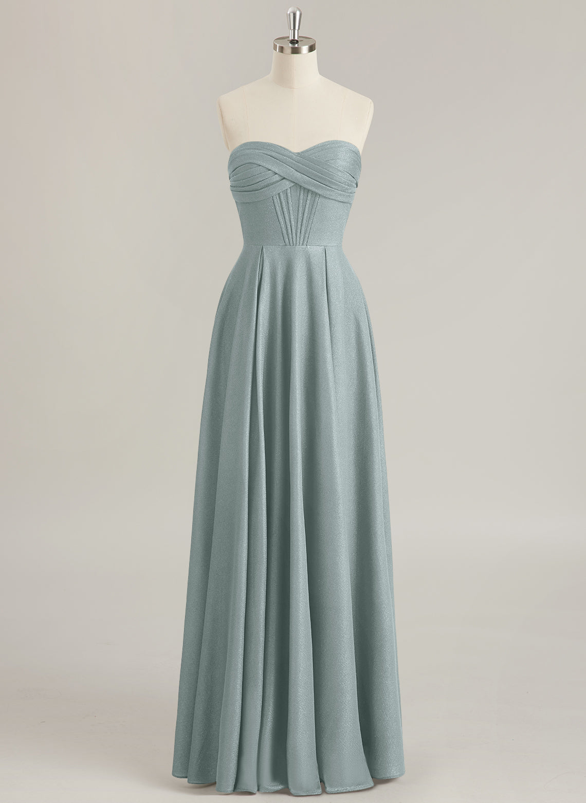 A-line Sweetheart Floor-Length Jersey Prom Dresses With Pleated