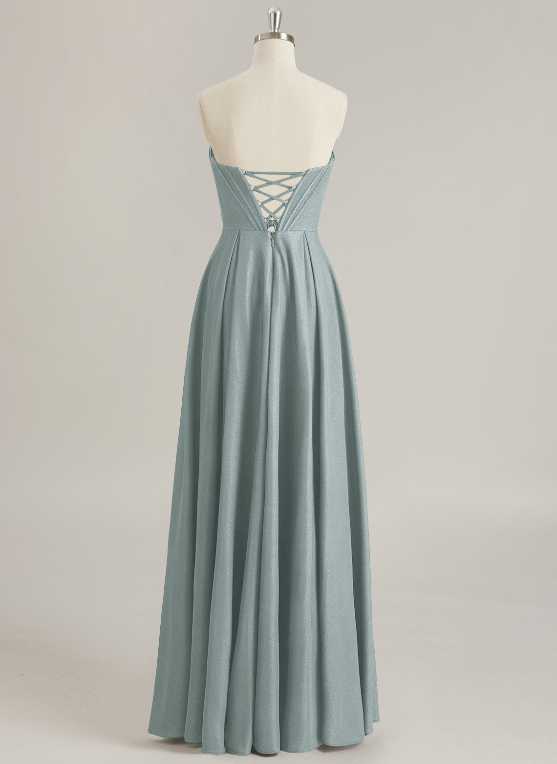 A-line Sweetheart Floor-Length Jersey Prom Dresses With Pleated