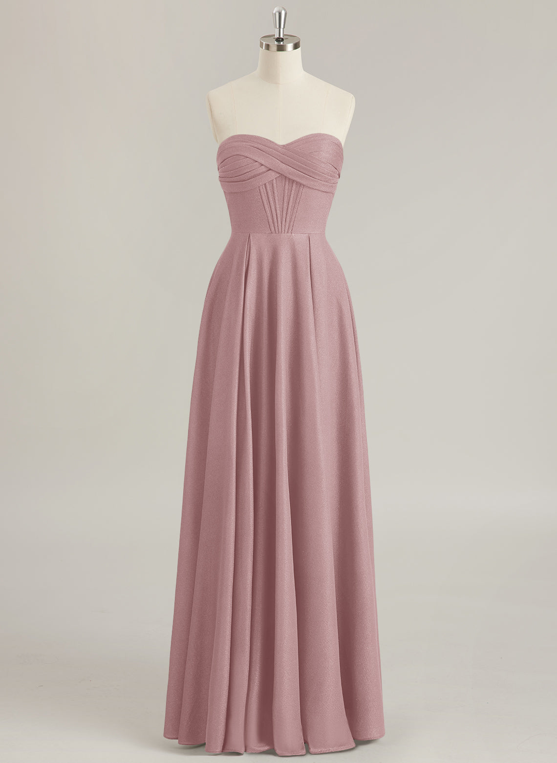 A-line Sweetheart Floor-Length Jersey Prom Dresses With Pleated