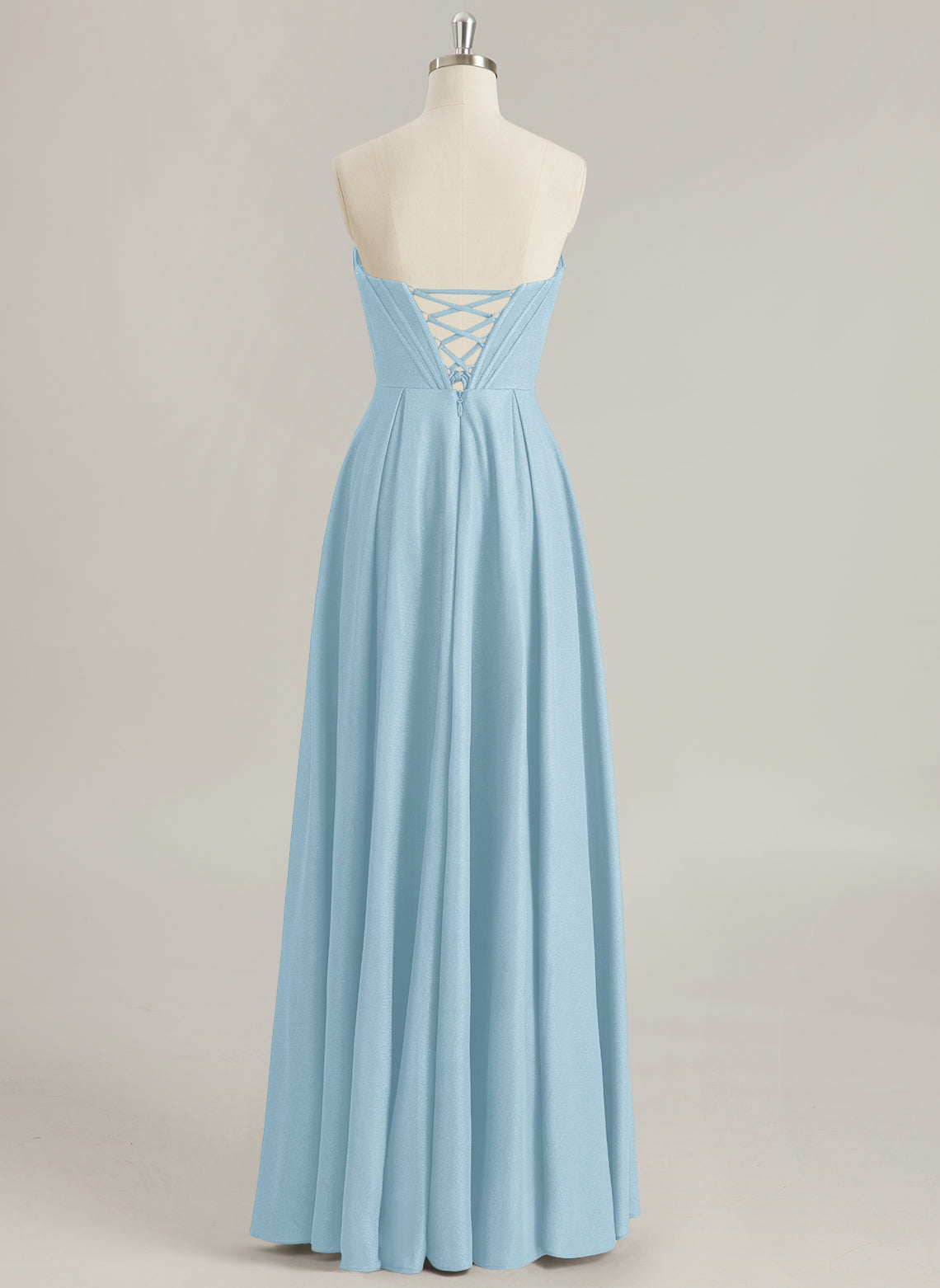A-line Sweetheart Floor-Length Jersey Prom Dresses With Pleated