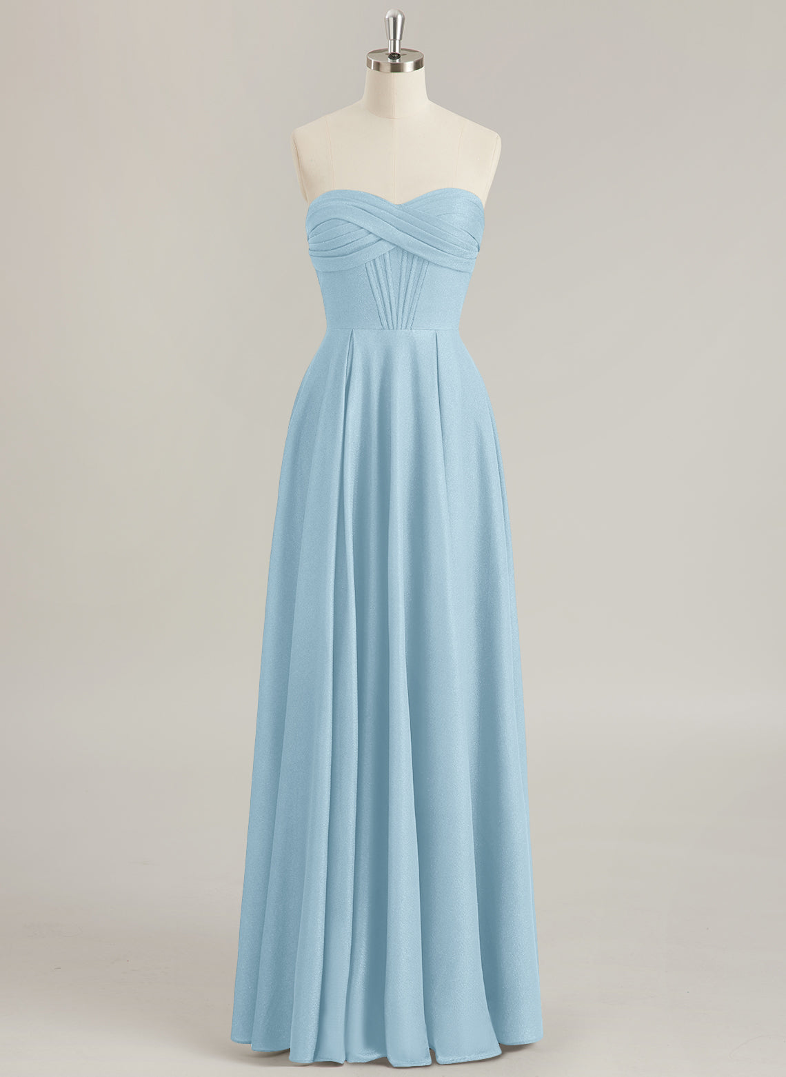A-line Sweetheart Floor-Length Jersey Prom Dresses With Pleated