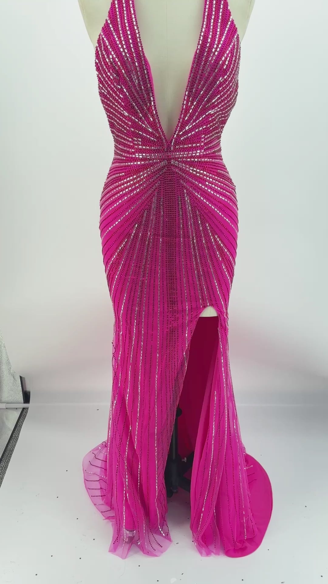 The Y2K Starlet Rhinestone Halter Mermaid Gown | Prom & HoCo