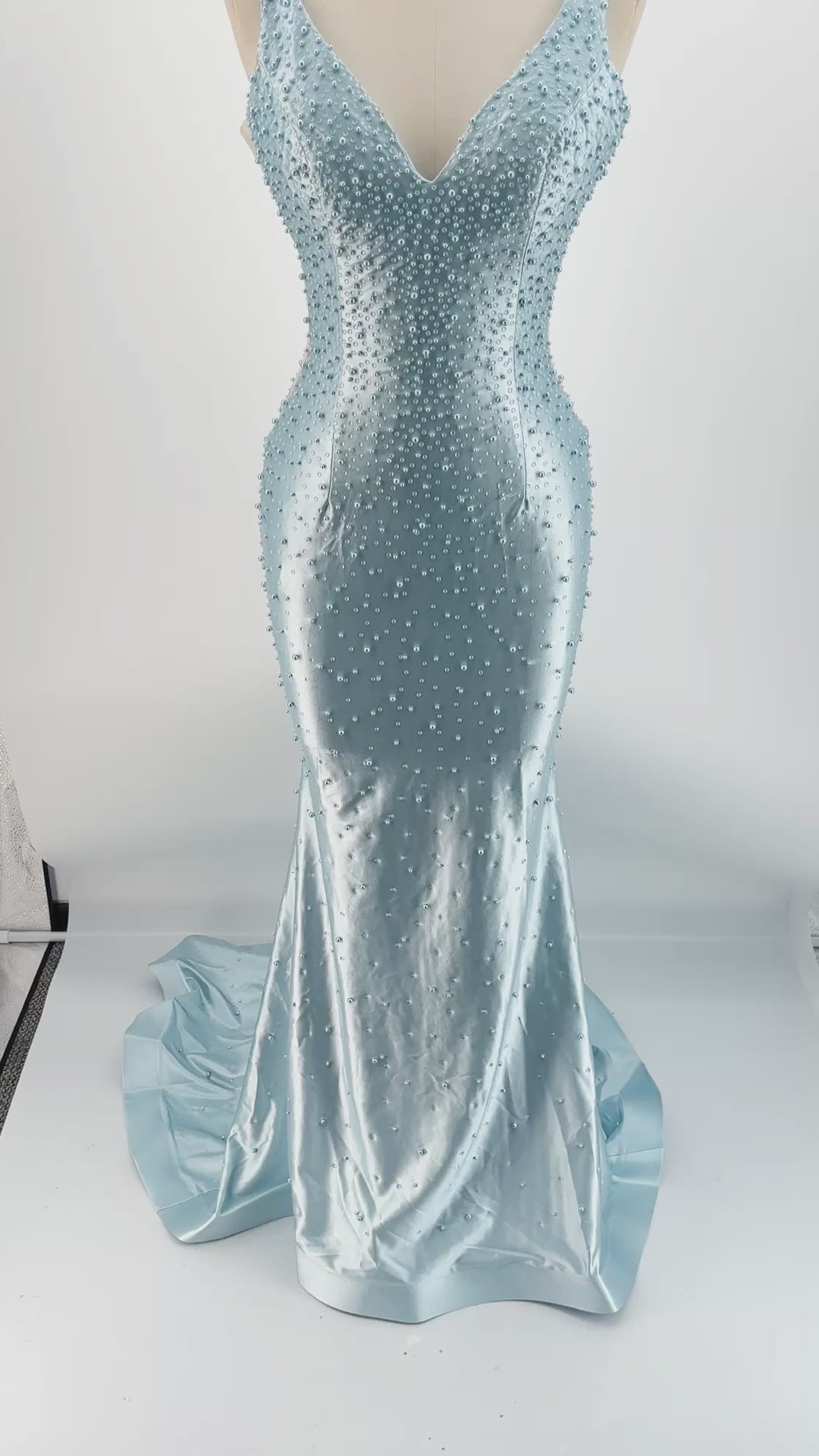 The Old Hollywood Pearl Beaded Mermaid Gown | Prom & Formal