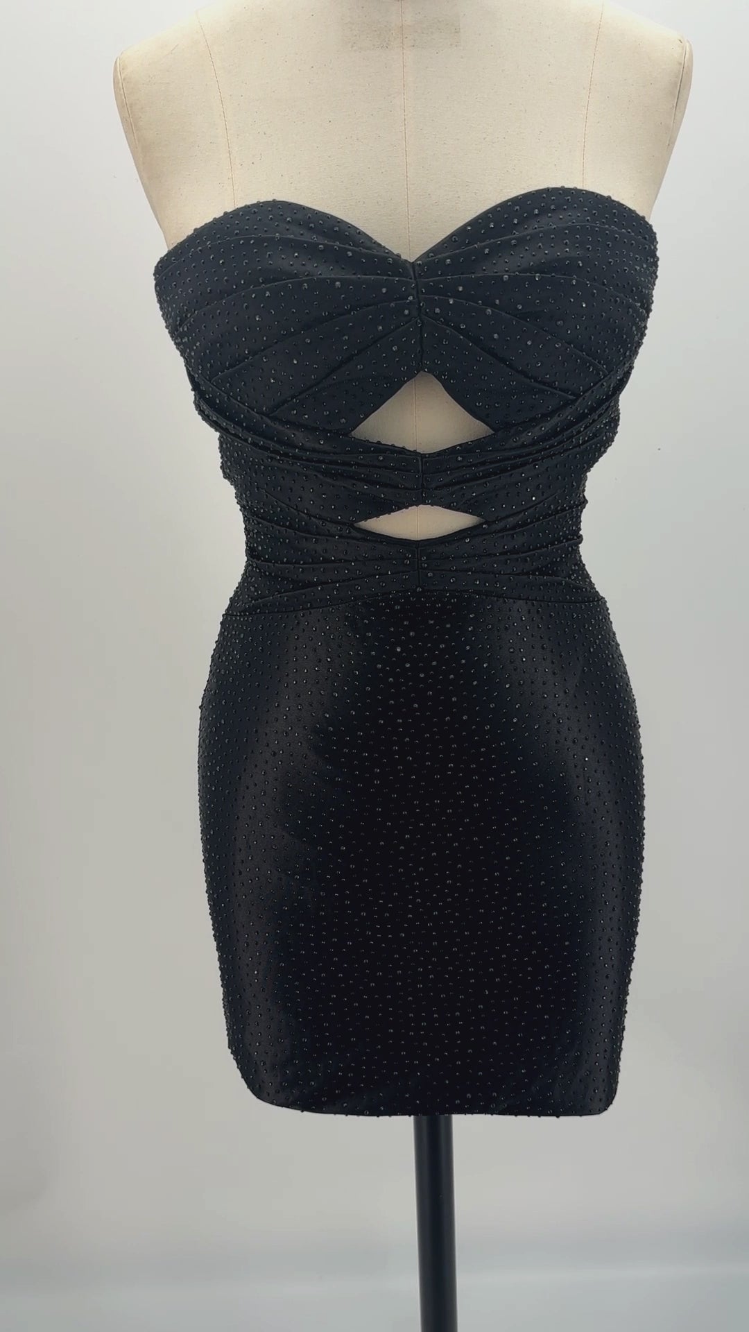 The Dark Feminine Rhinestone Cutout Mini | Prom & HoCo