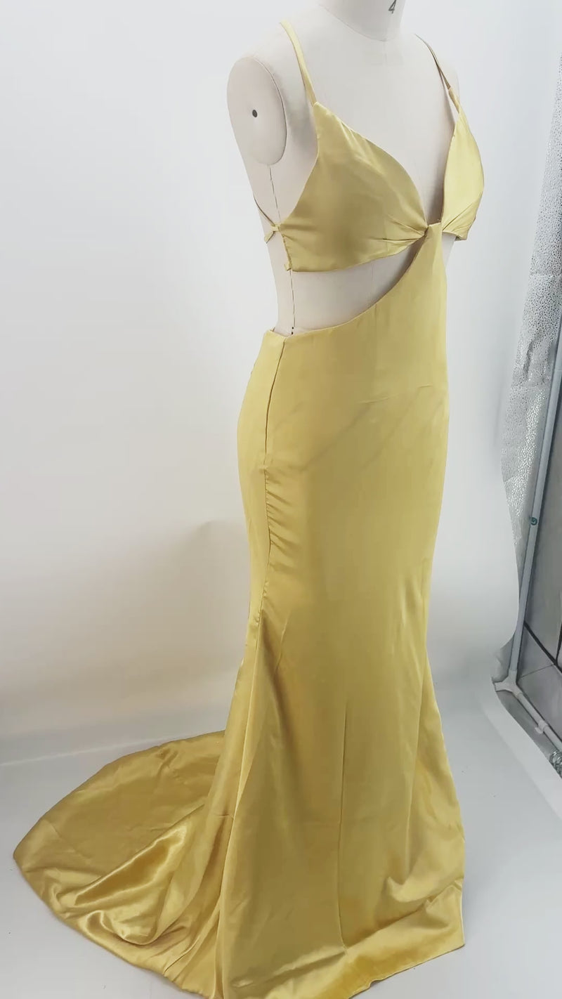 The Golden Hour Cutout Satin Mermaid Maxi | Prom & Formal