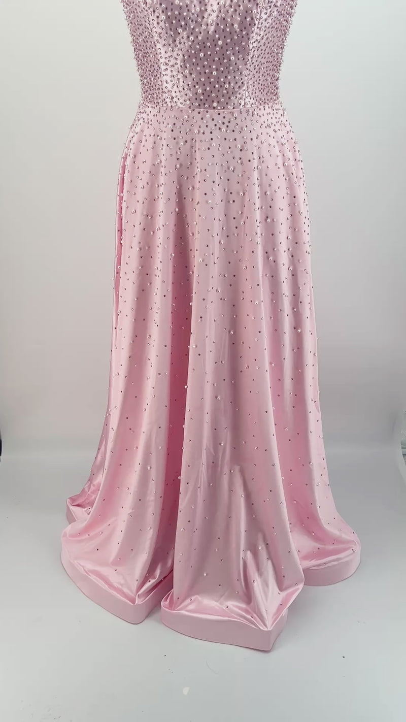 The Princess Core Beaded Satin A-Line Gown | Prom & Formal